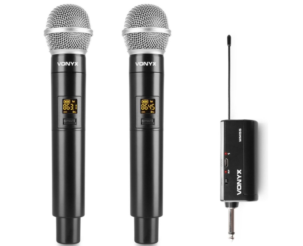 afbeelding van de twee beste draadloze microfoons van vonyx