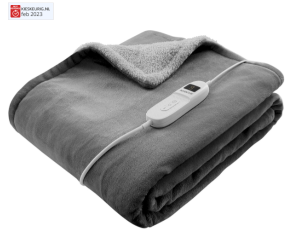 afbeelding van de grijze elektrische deken van auronic