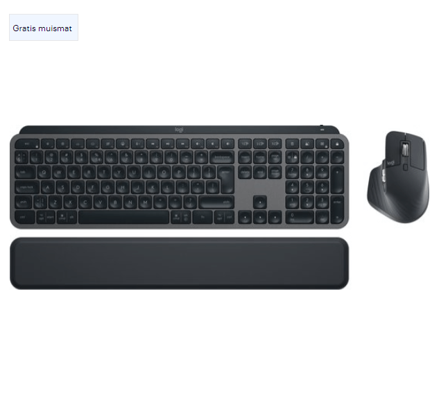 afbeelding van een ergonomisch toetsenbord met ergonomische polssteun